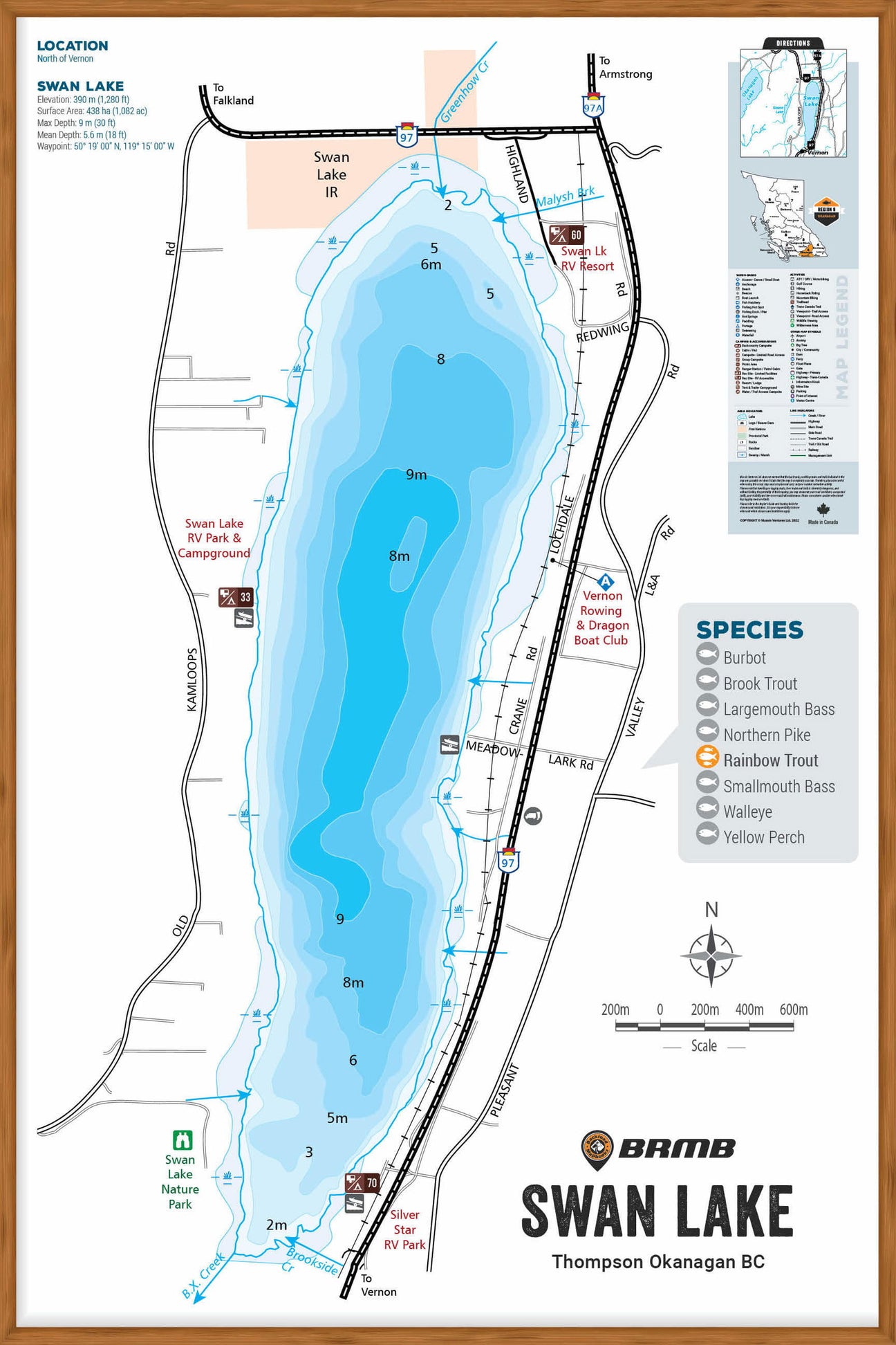 BC Fishing Charts Wall Maps - Backroad Maps
