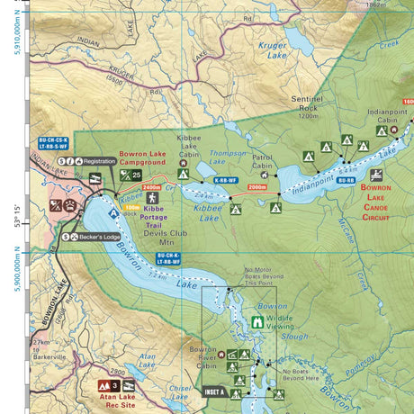 Bowron Lake Provincial Park BC - Wall Map