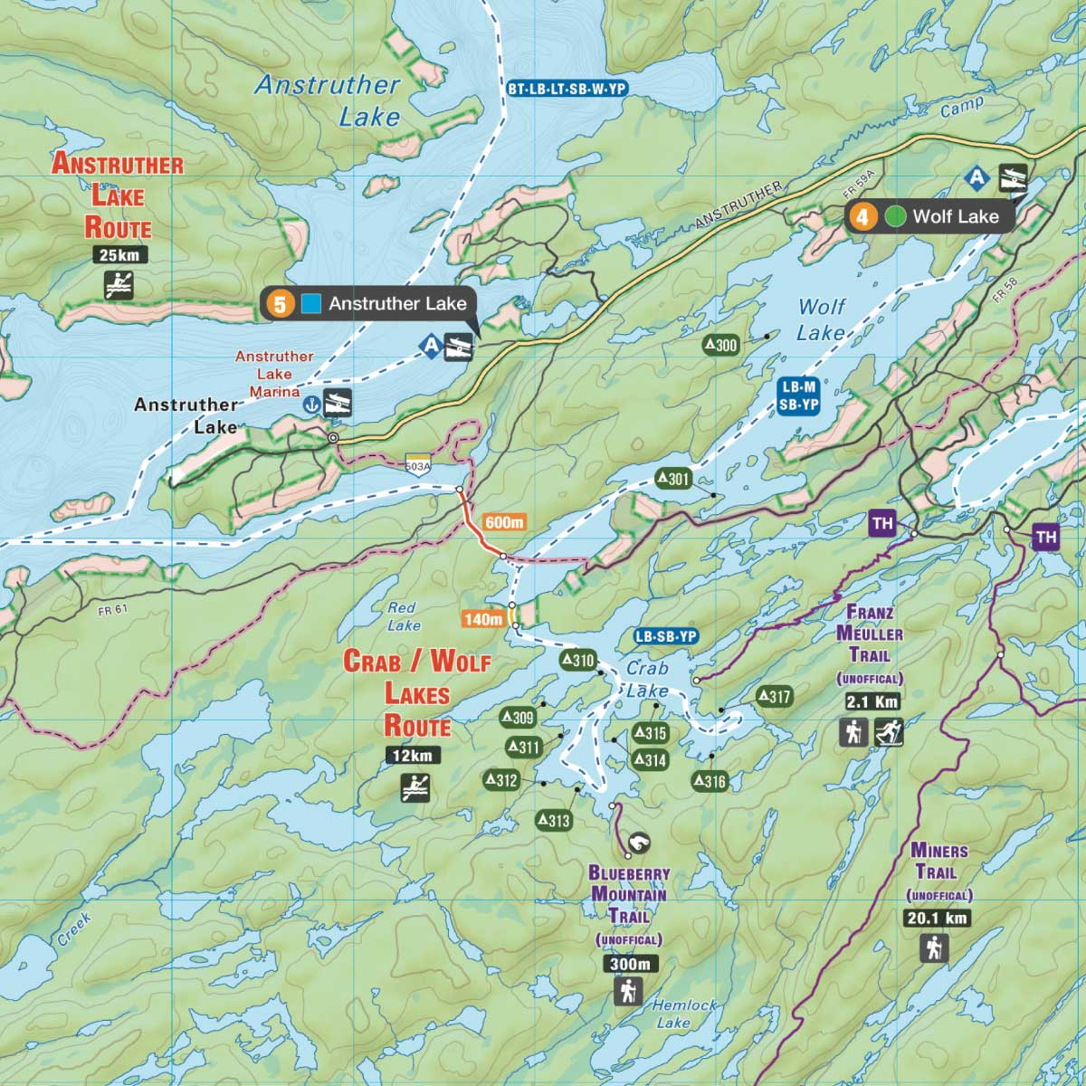 Kawartha Highlands Provincial Park ON - Wall Map