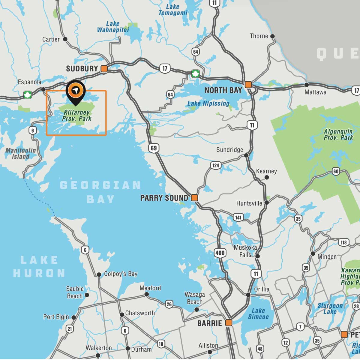 Killarney Provincial Park ON - Wall Map
