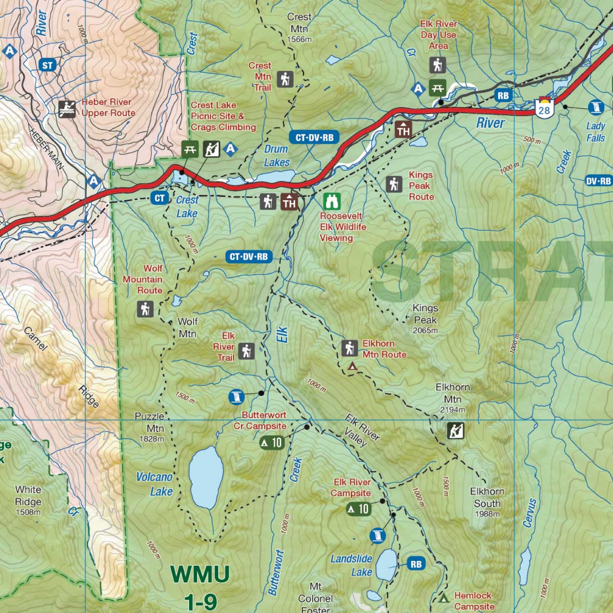 Strathcona Provincial Park BC - Wall Map