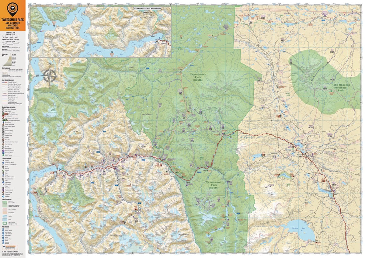 Parc Tweedsmuir – Sentier patrimonial Alexander Mackenzie (C.-B.) – Carte du parc