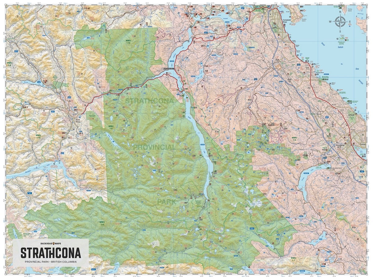 Strathcona Provincial Park BC - Wall Map