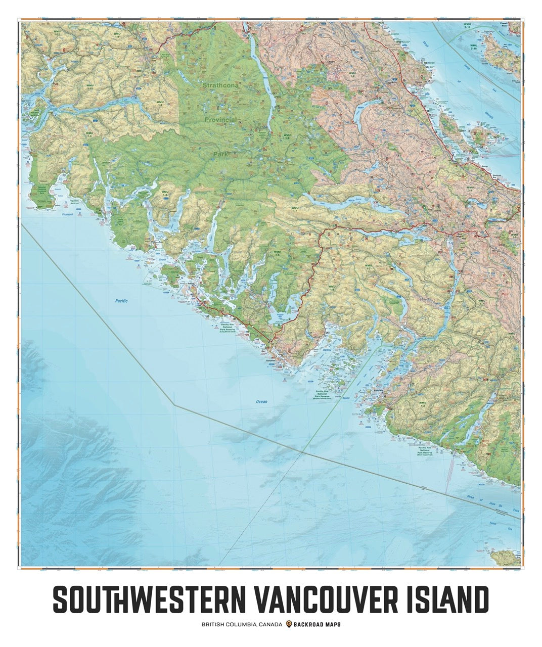 Southwestern Vancouver Island, BC - Wall Map