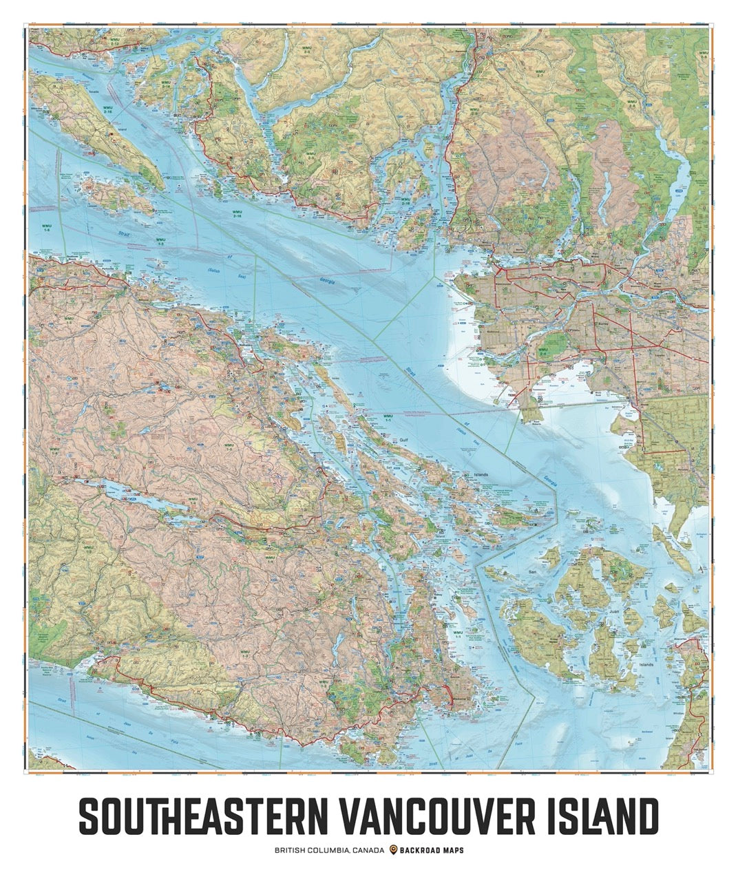Southeastern Vancouver Island, BC - Wall Map