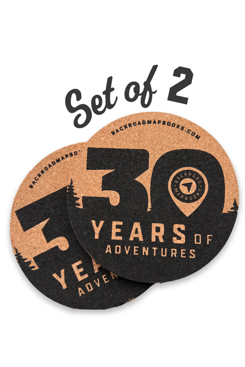 30th Anniversary Coasters (Set of 2) - Backroad Maps