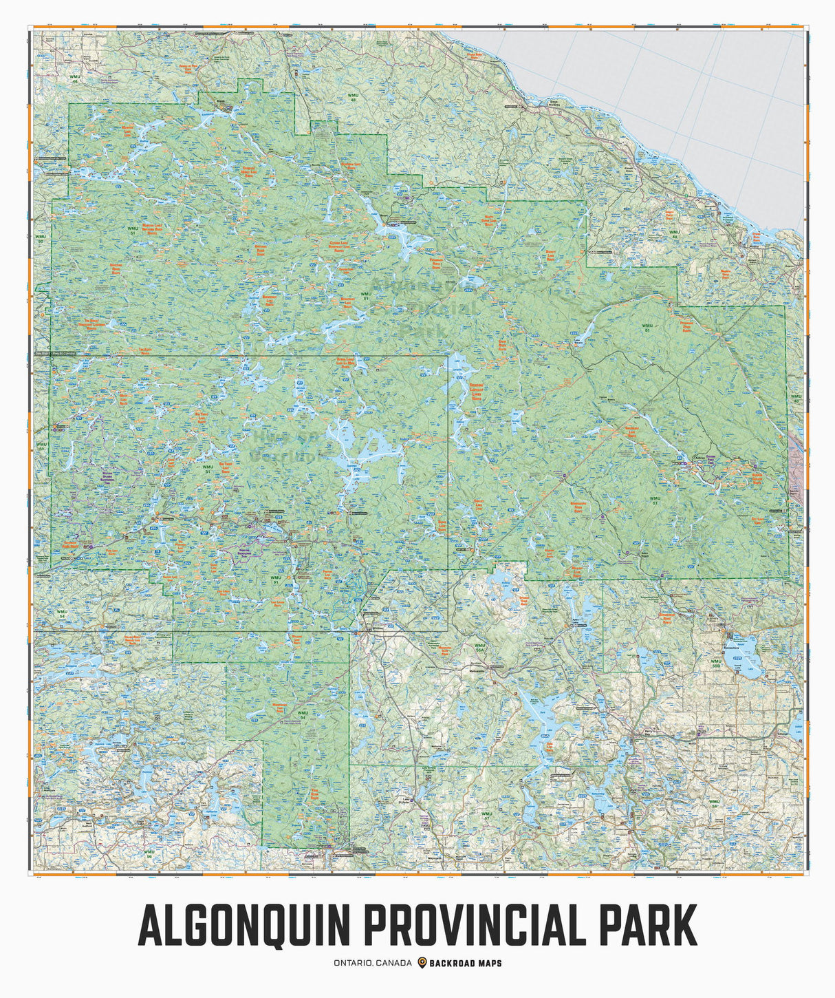 Algonquin Provincial Park, ON - Wall Map - Backroad Maps
