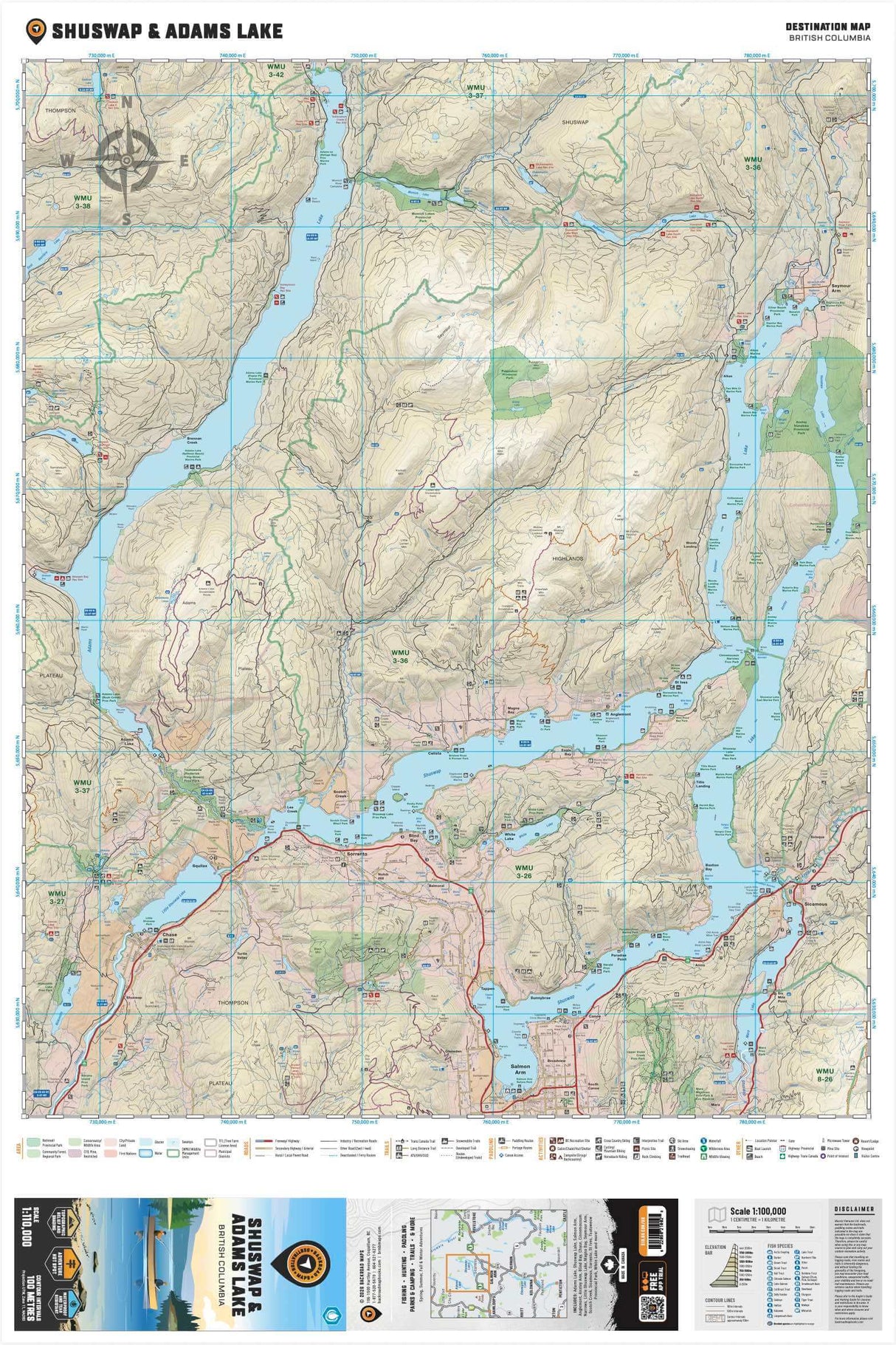 Shuswap & Adams Lake BC - Destination Map