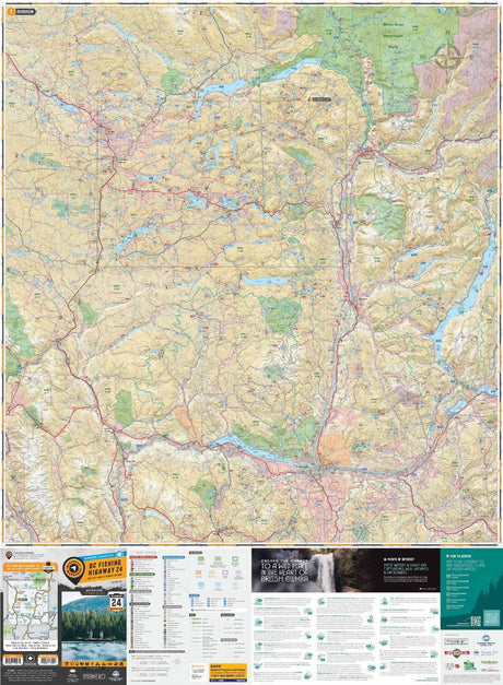 BC Fishing Highway 24 and The Land of Hidden Waters - Recreation Map - Backroad Maps