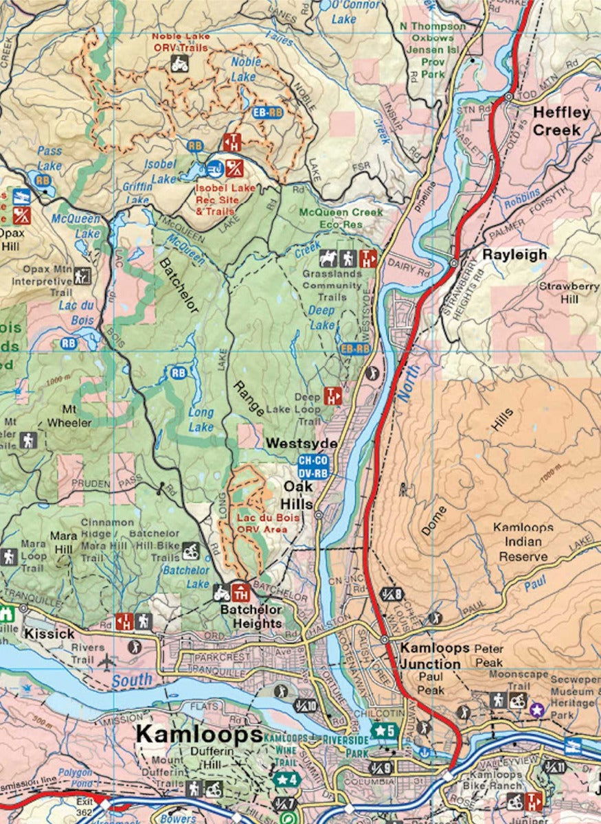 BC Fishing Highway 24 and The Land of Hidden Waters - Recreation Map - Backroad Maps