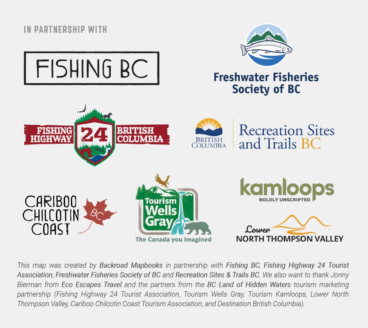 BC Fishing Highway 24 and The Land of Hidden Waters - Recreation Map - Backroad Maps