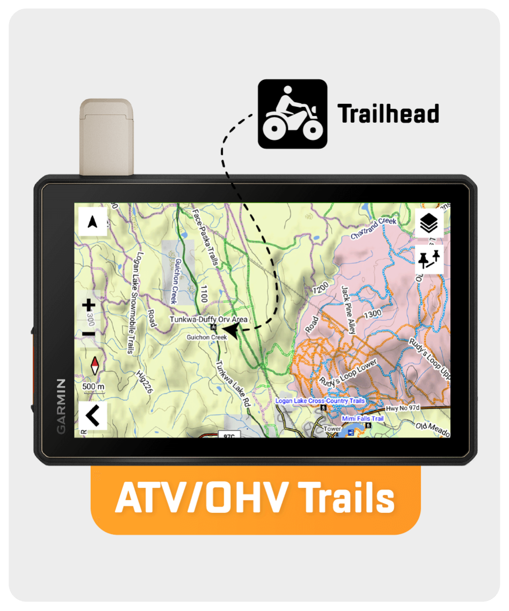 British Columbia & Alberta GPS Maps recreation and geographic features