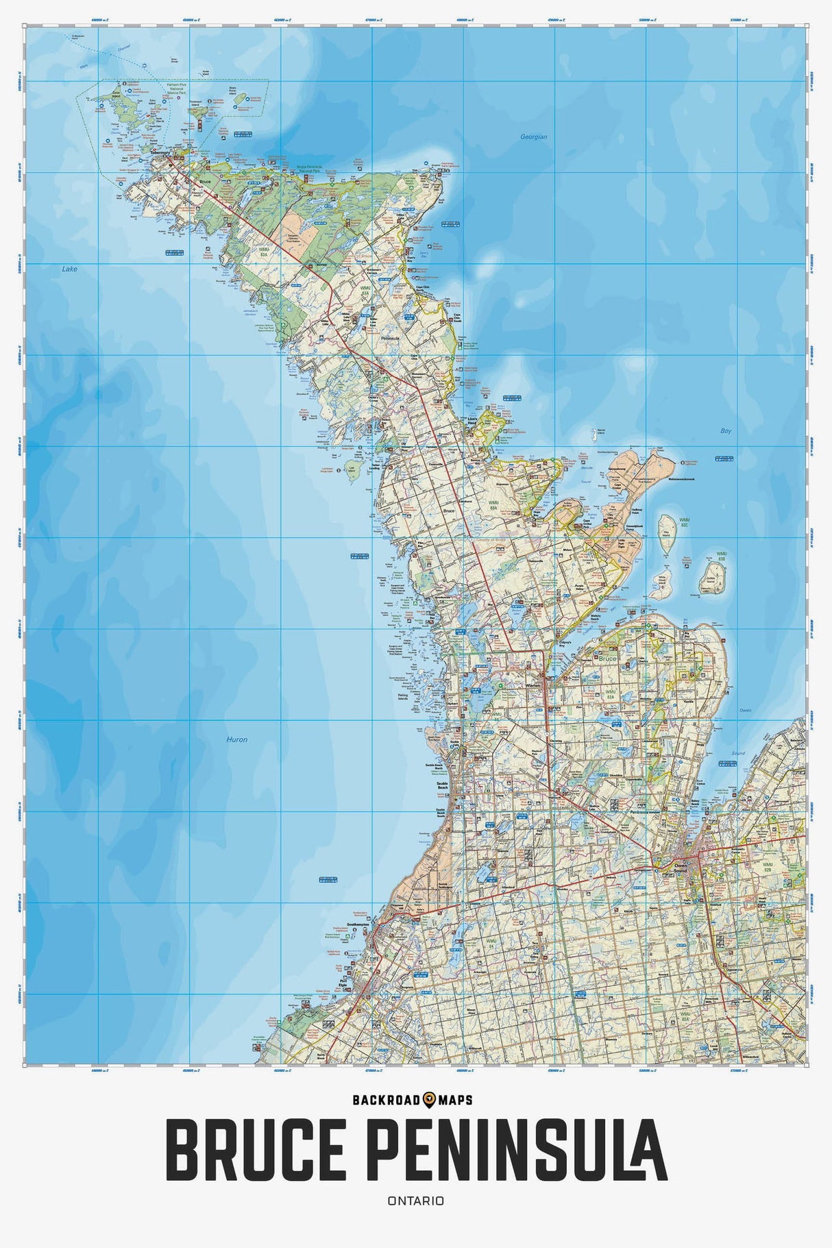 Bruce Peninsula ON - Wall Map - Backroad Maps