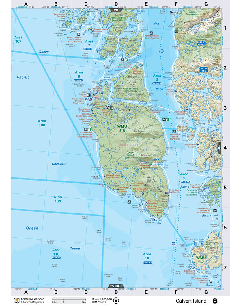 CCBC08 TOPO Map - Calvert Island - Backroad Maps
