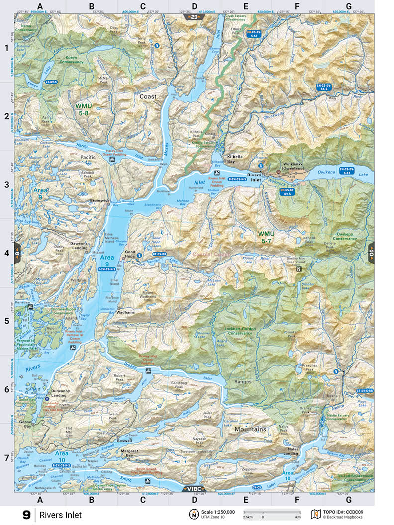 CCBC09 TOPO Map - Rivers Inlet - Backroad Maps