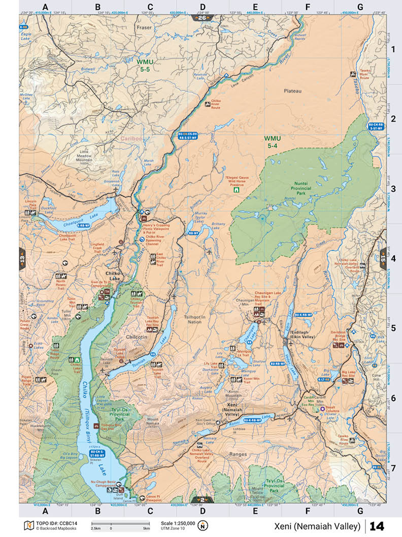 CCBC14 TOPO Map - Nemaiah Valley - Backroad Maps