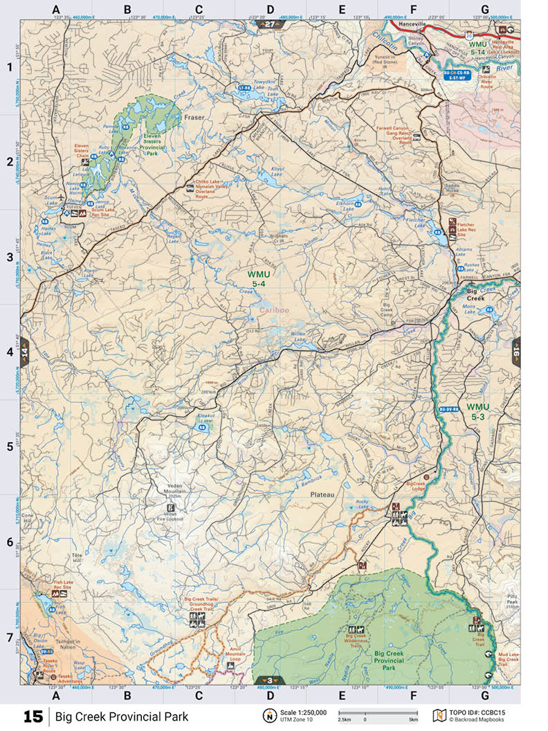 CCBC15 TOPO Map - Big Creek Provincial Park - Backroad Maps