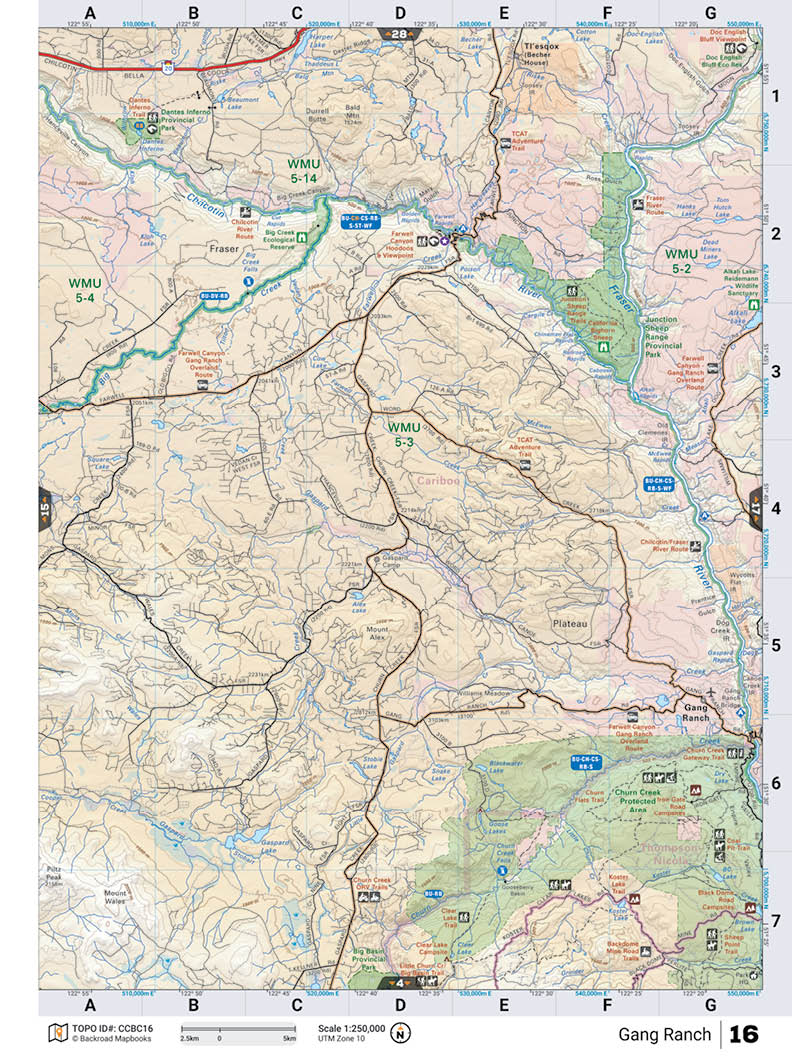 CCBC16 TOPO Map - Gang Ranch - Backroad Maps