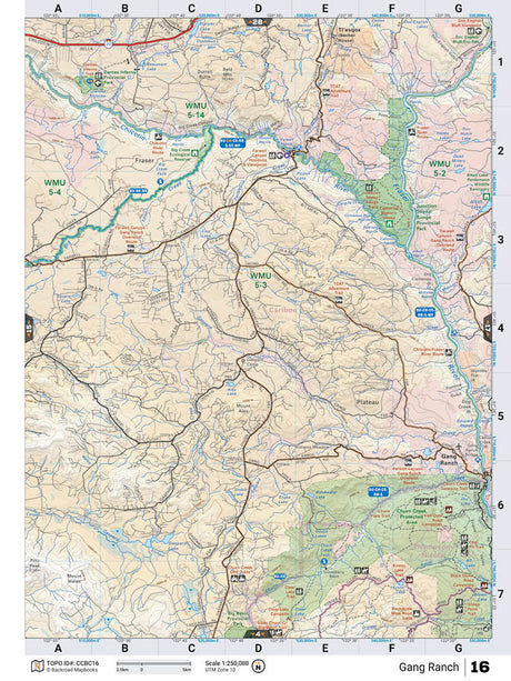 CCBC16 Wall Map - Gang Ranch - Backroad Maps