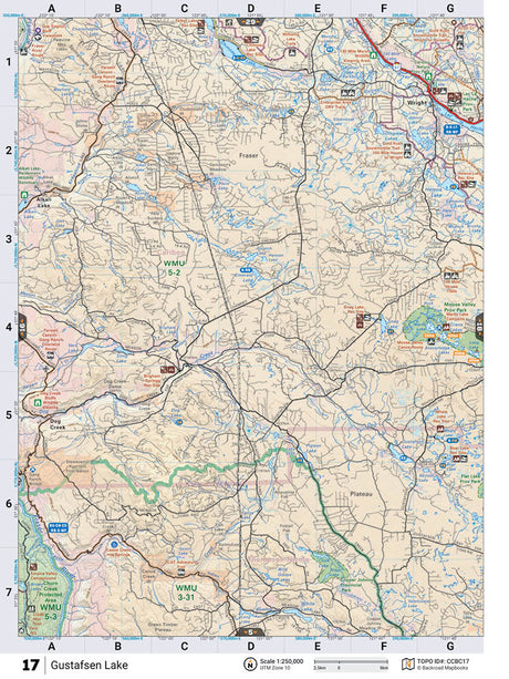 CCBC17 Wall Map - Gustafsen Lake - Backroad Maps