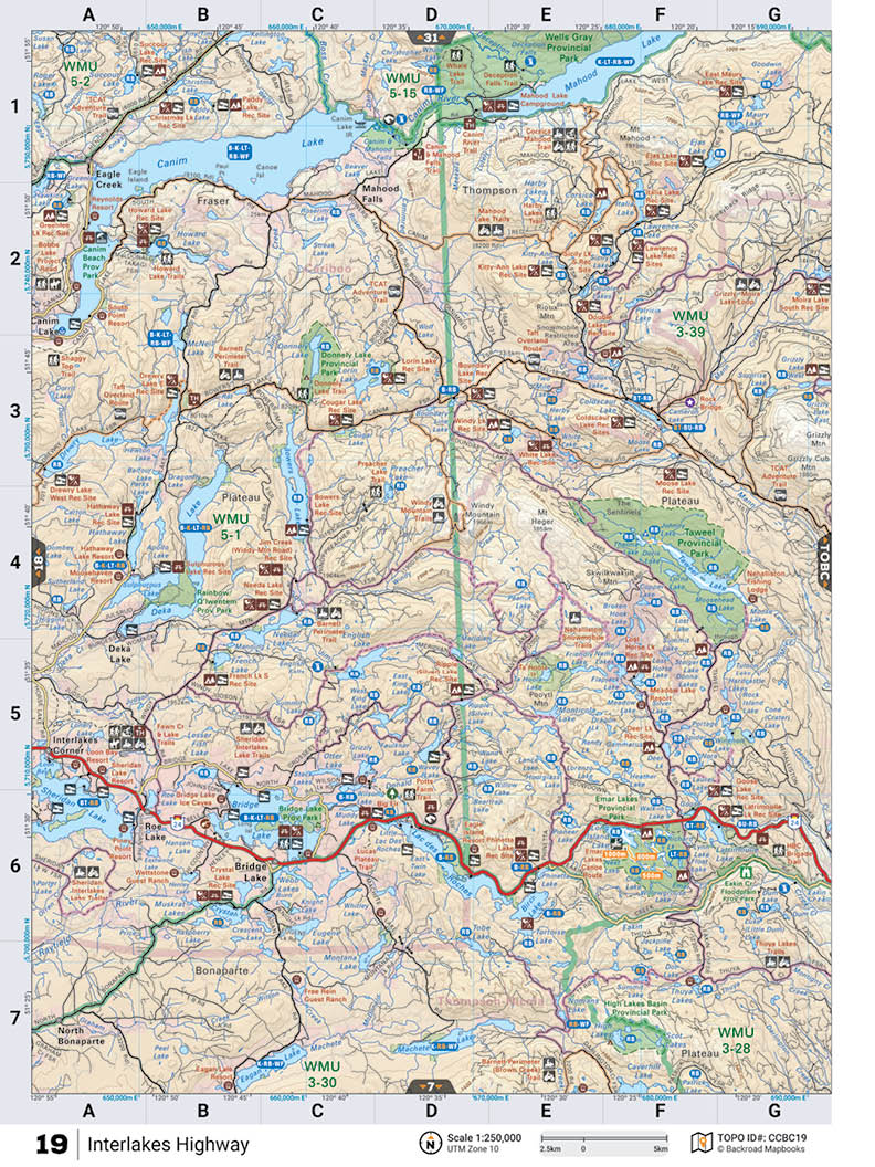 CCBC19 Wall Map - Interlakes Highway - Backroad Maps