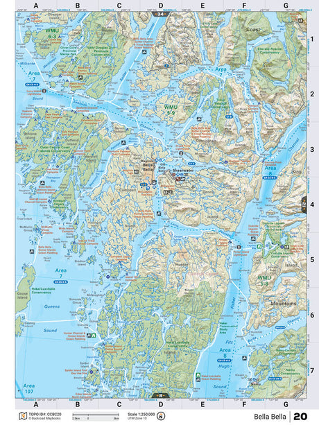 CCBC20 Wall Map - Bella Bella - Backroad Maps