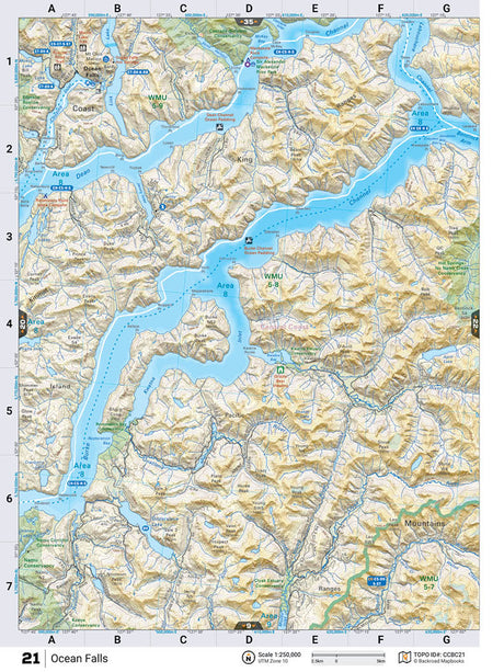 CCBC21 TOPO Map - Ocean Falls - Backroad Maps