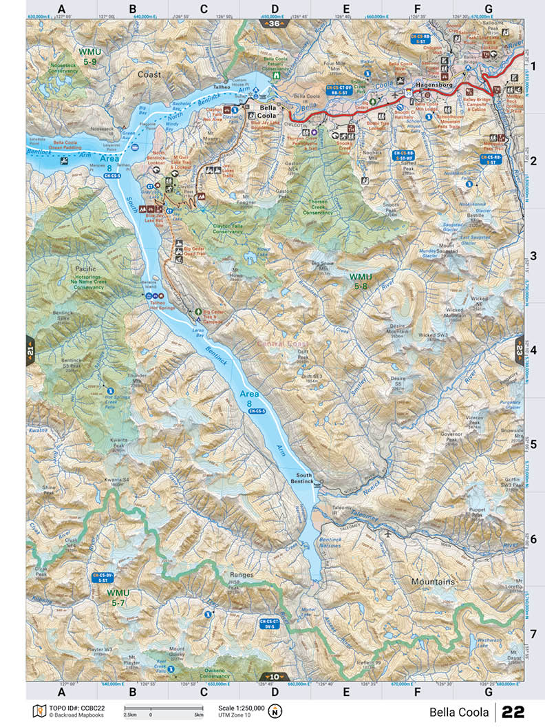 CCBC22 TOPO Map - Bella Coola - Backroad Maps
