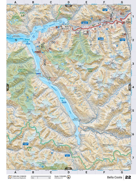 CCBC22 Wall Map - Bella Coola - Backroad Maps