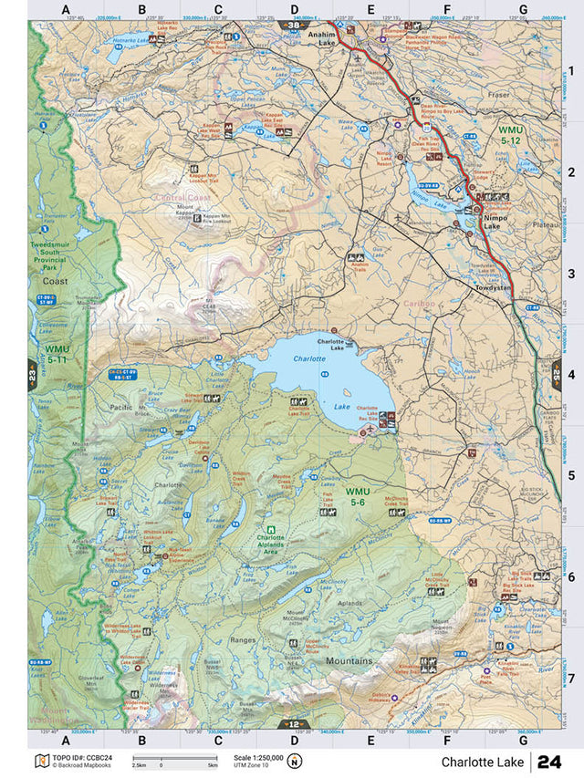 CCBC24 TOPO Map - Charlotte Lake - Backroad Maps