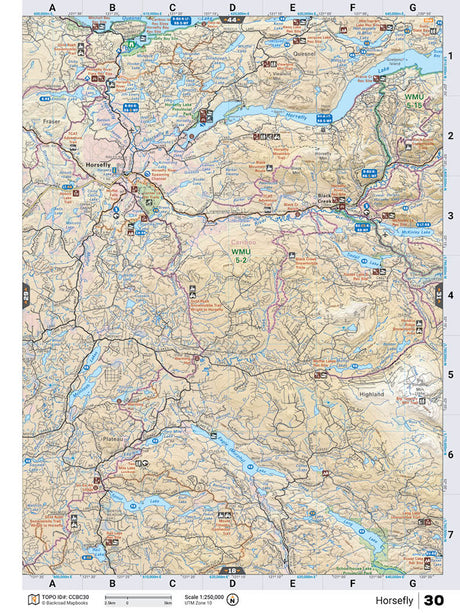 CCBC30 TOPO Map - Horsefly - Backroad Maps