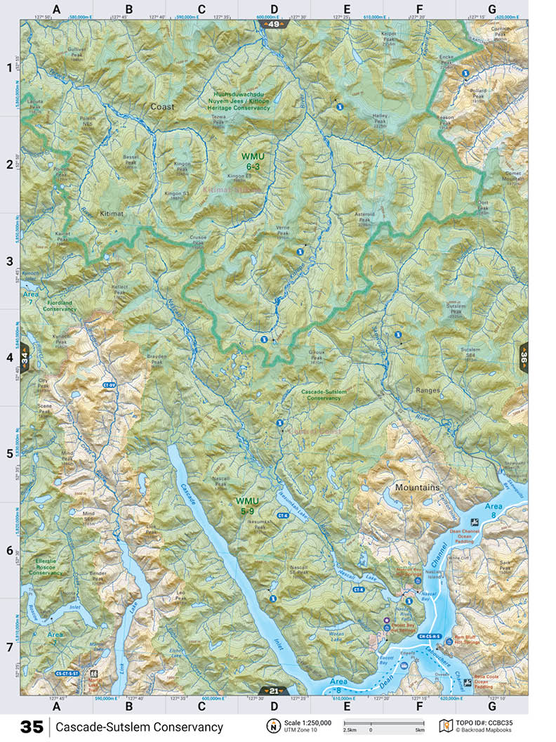 CCBC35 TOPO Map - Cascade-Sutslem Conservancy - Backroad Maps