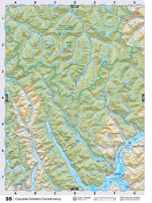 CCBC35 Wall Map - Cascade-Sutslem Conservancy - Backroad Maps