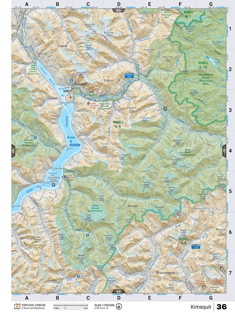 CCBC36 TOPO Map - Kimsquit - Backroad Maps