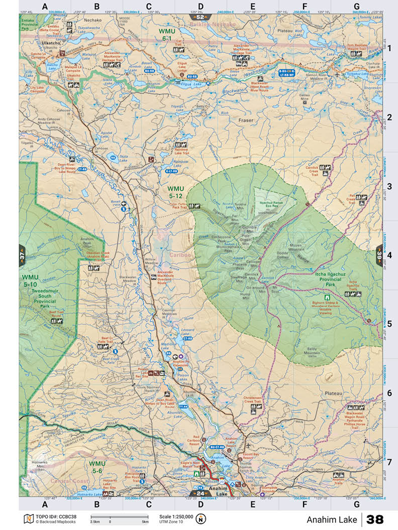 CCBC38 TOPO Map - Anahim Lake - Backroad Maps
