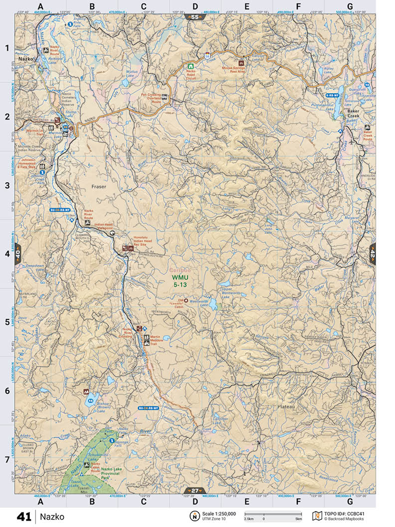 CCBC41 TOPO Map - Nazko - Backroad Maps