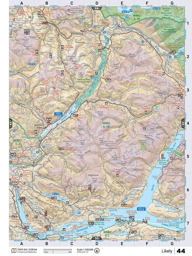 CCBC44 TOPO Map - Likely - Backroad Maps