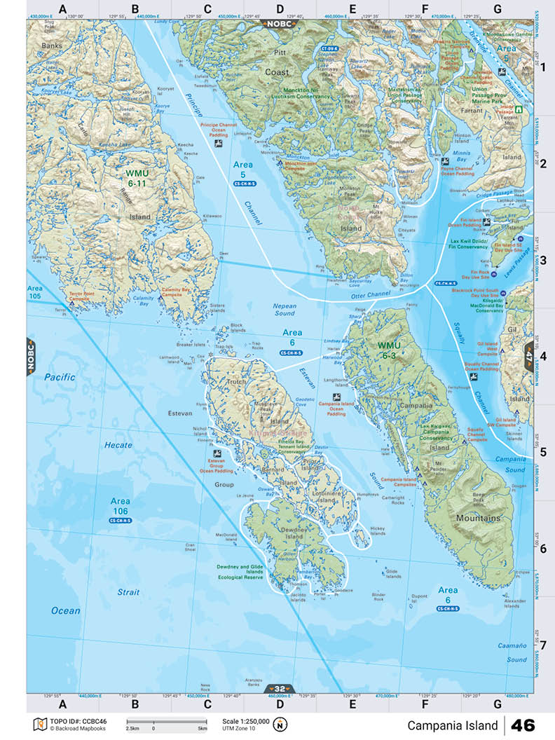 CCBC46 Wall Map - Campania Island - Backroad Maps