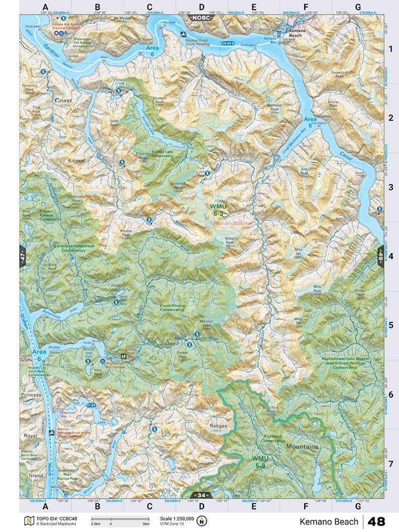 CCBC48 TOPO Map - Kemano Beach - Backroad Maps