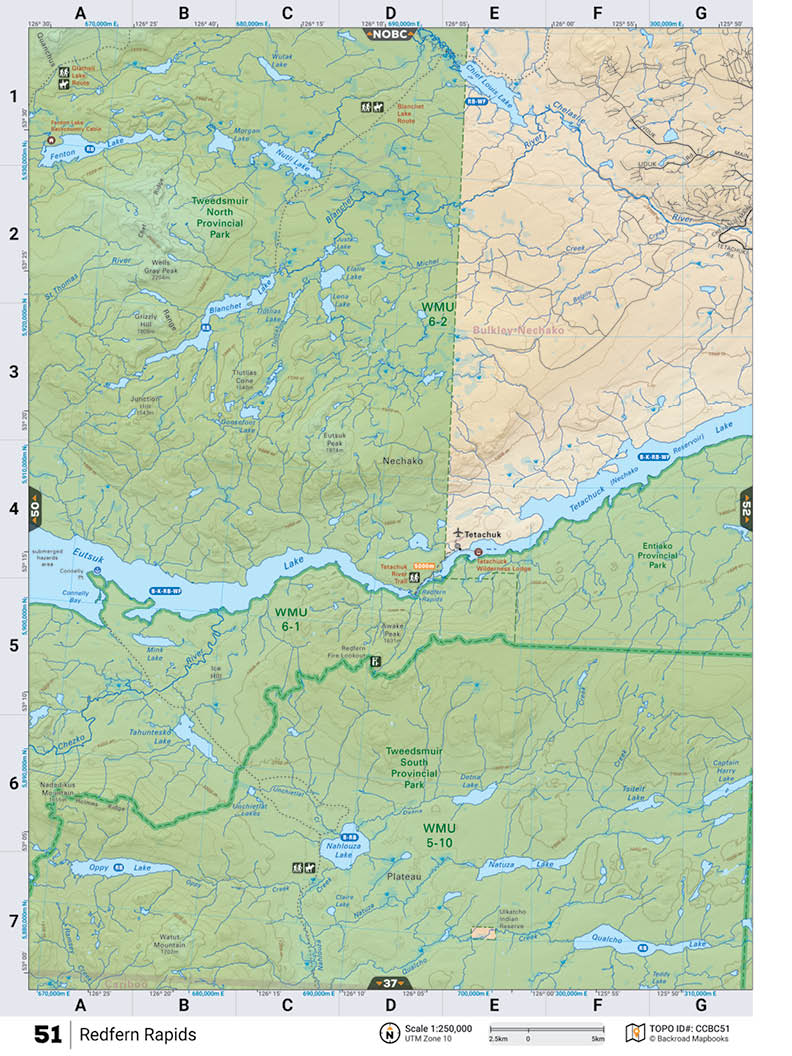 CCBC51 TOPO Map - Redfern Rapids - Backroad Maps