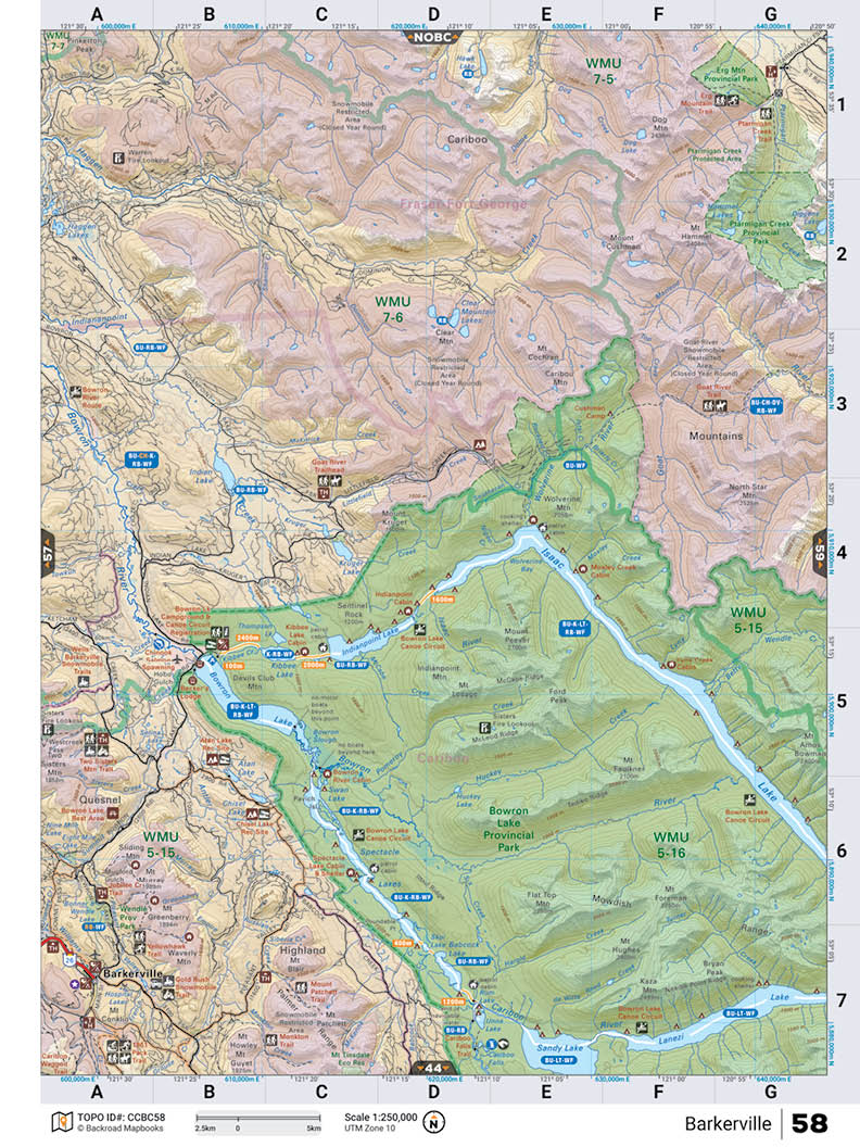 CCBC58 TOPO Map - Barkerville - Backroad Maps