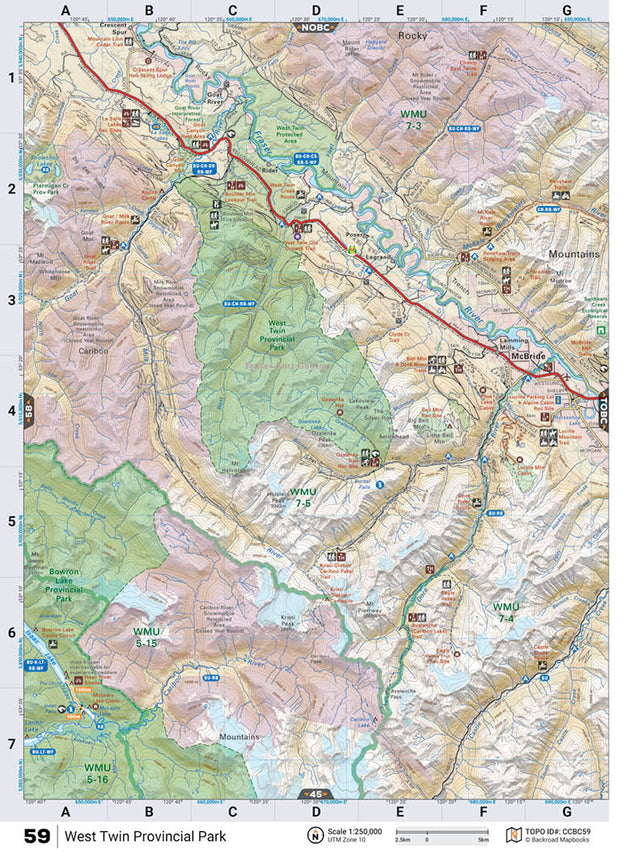 CCBC59 TOPO Map - West Twin Provincial Park - Backroad Maps