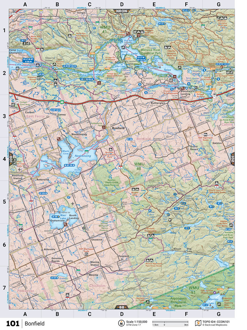 CCON101 Wall Map - Bonfield - Backroad Maps