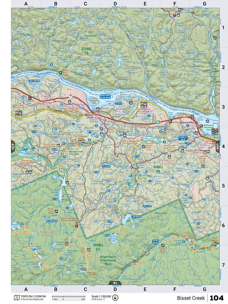 CCON104 Wall Map - Bissett Creek - Backroad Maps
