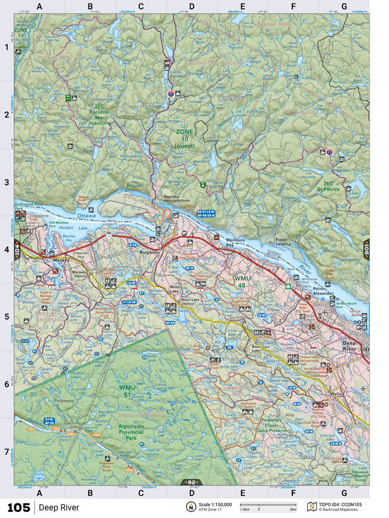 CCON105 Wall Map - Deep River - Backroad Maps