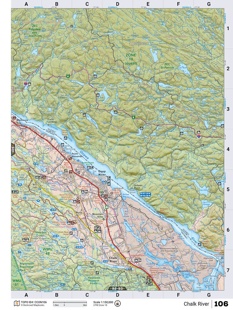 CCON106 Wall Map - Chalk River - Backroad Maps