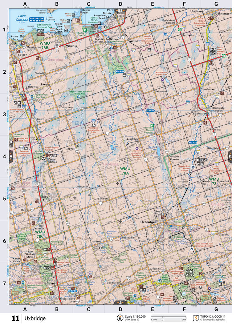 CCON11 Wall Map - Uxbridge - Backroad Maps