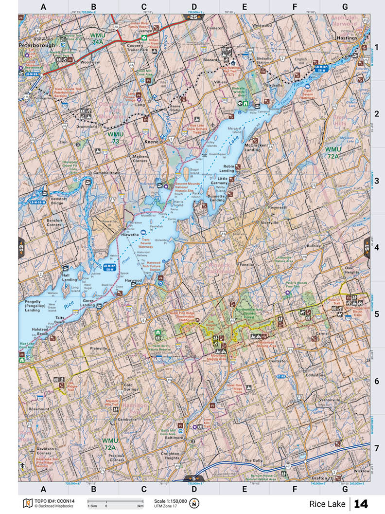 CCON14 Wall Map - Rice Lake - Backroad Maps