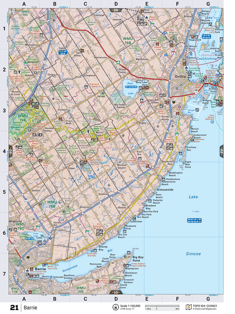 CCON21 TOPO Map - Barrie - Backroad Maps