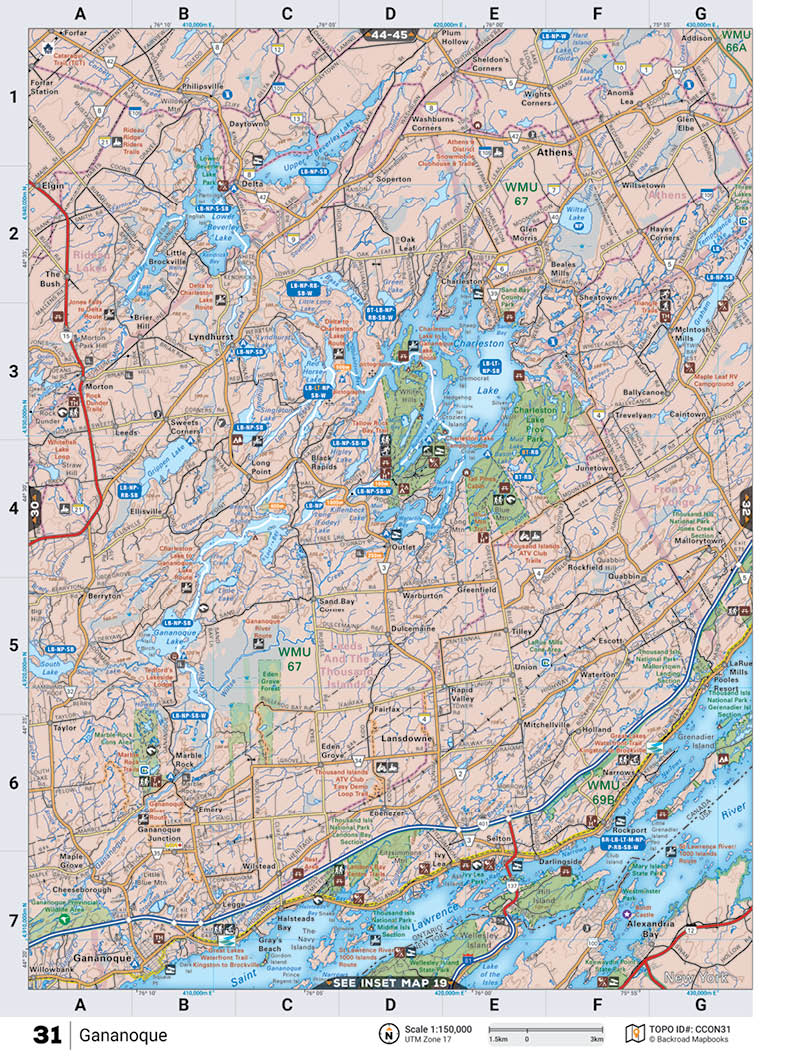 CCON31 TOPO Map - Gananoque - Backroad Maps